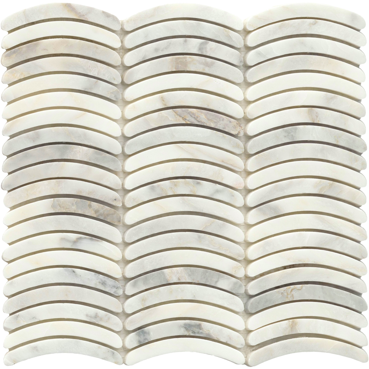 Calacata Honed Arc Mosaic